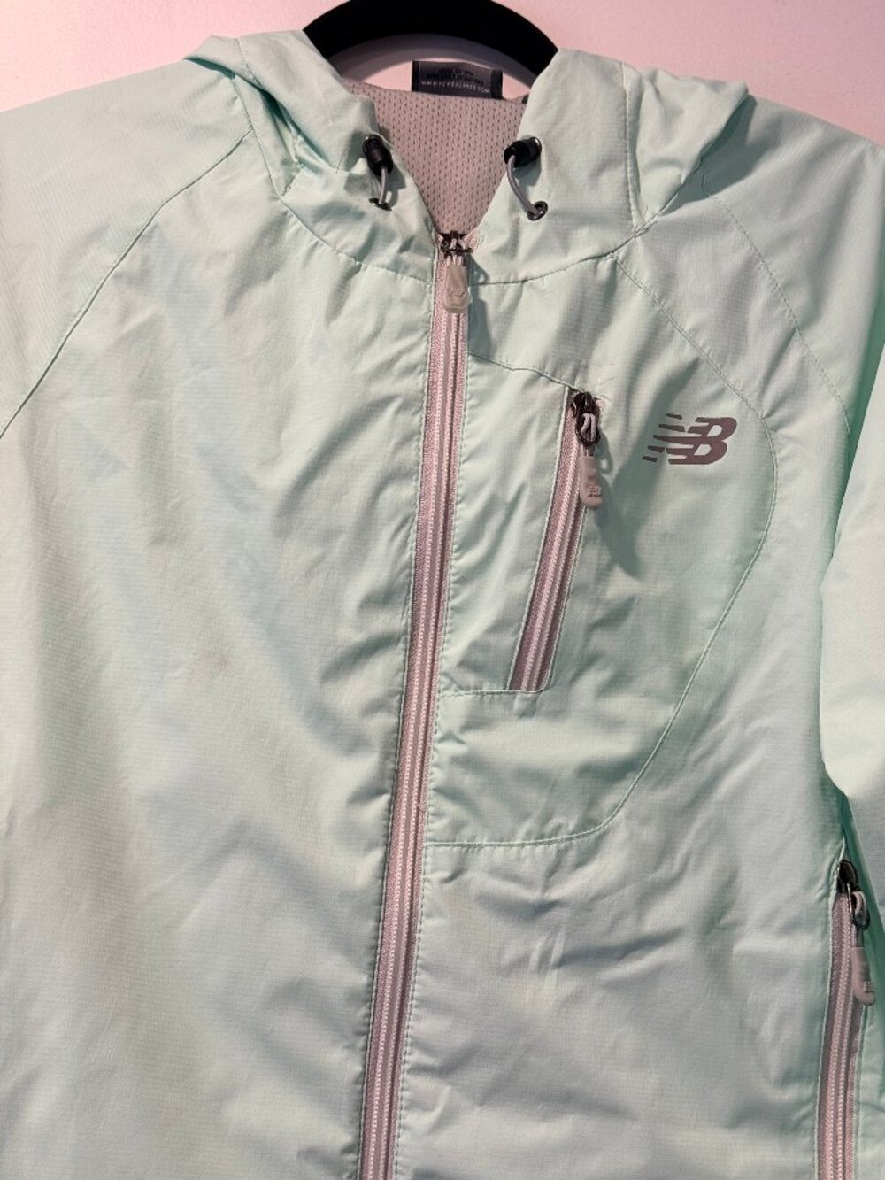 New Balance Mint Green Hooded Sporty Windbreaker Jacket